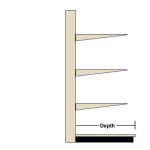 Base and Upper Shelving Depths Single Sided Shelving Depths